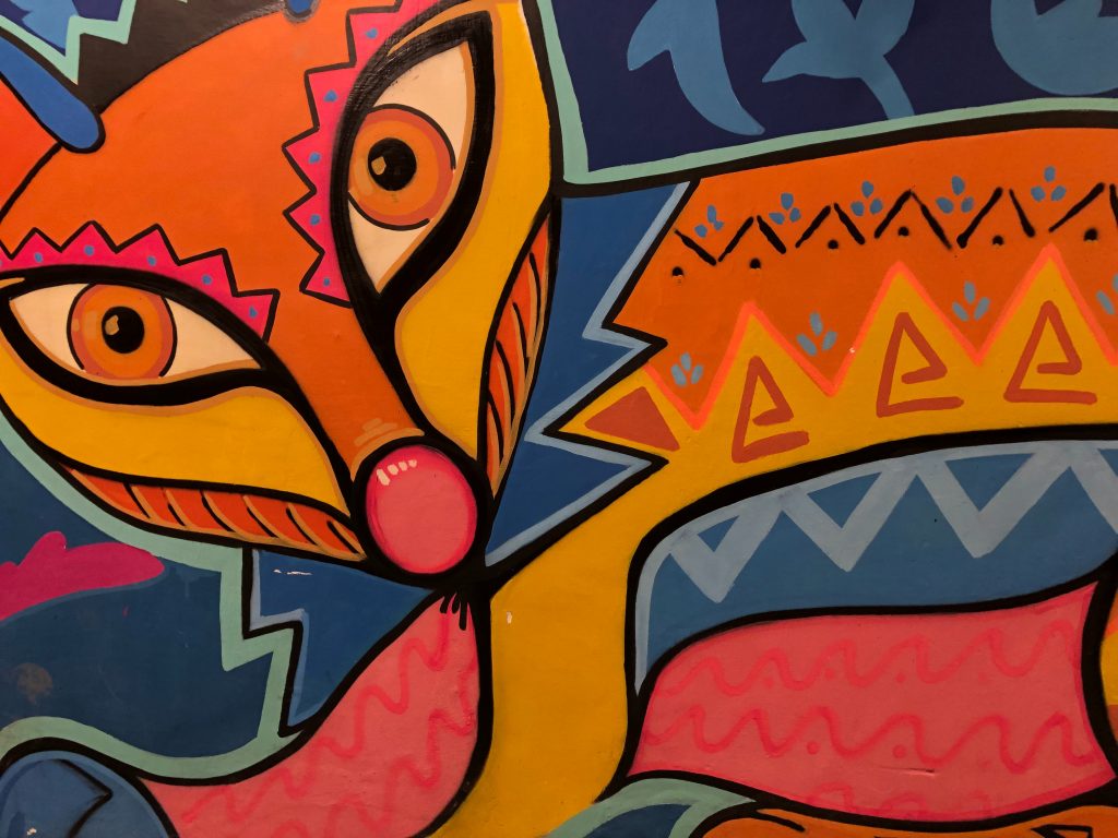 Grafiti - kolorowy, pstrokaty lis
