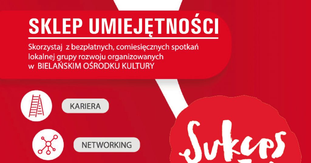 Sklep umiejętności - reklama bezpłatnych spotkań w BOK