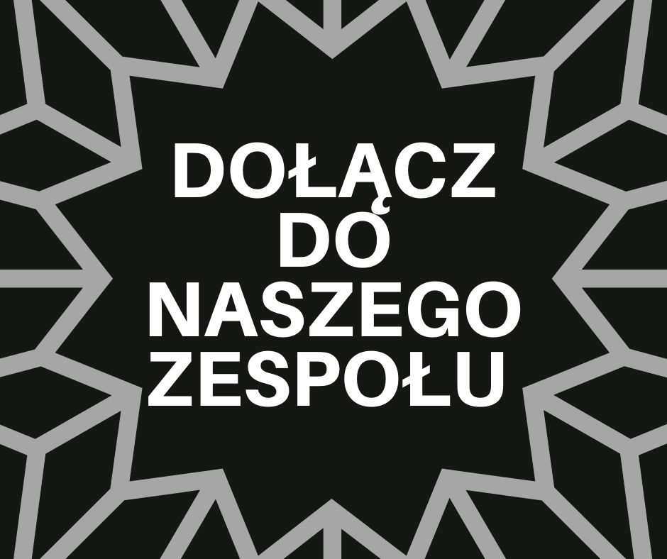Dołącz do naszego zespołu - napis z graficzną obwódką