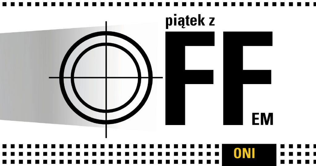 Na zdjęciu widnieje czarny napis "Piątek z Offem" na białym tle. Literka O przedstwiona została jako celownik. Na dole zdjęcia widnieje podtytuł ONI
